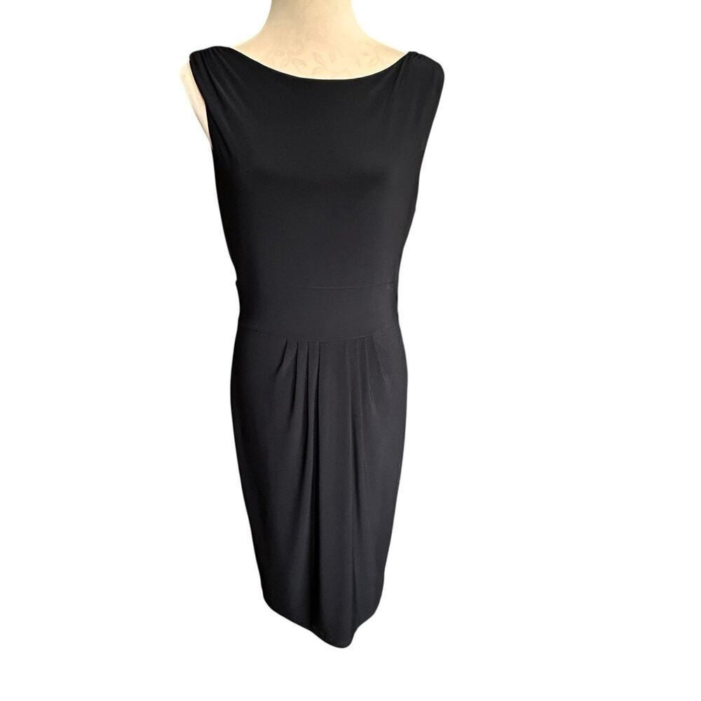 Jones New York Women’s Black Sheath Sleeveless Stretch Lined Dress Size 10 - Picture 2 of 13